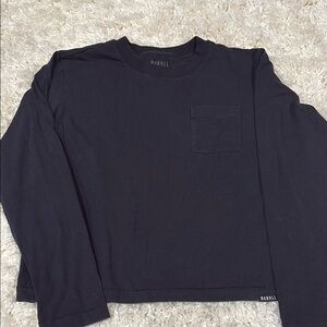 Nobull Black Long Sleeve Cropped Shirt